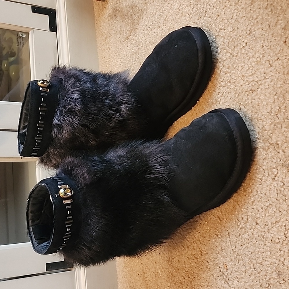 UGG Black Fur Winter Boots
